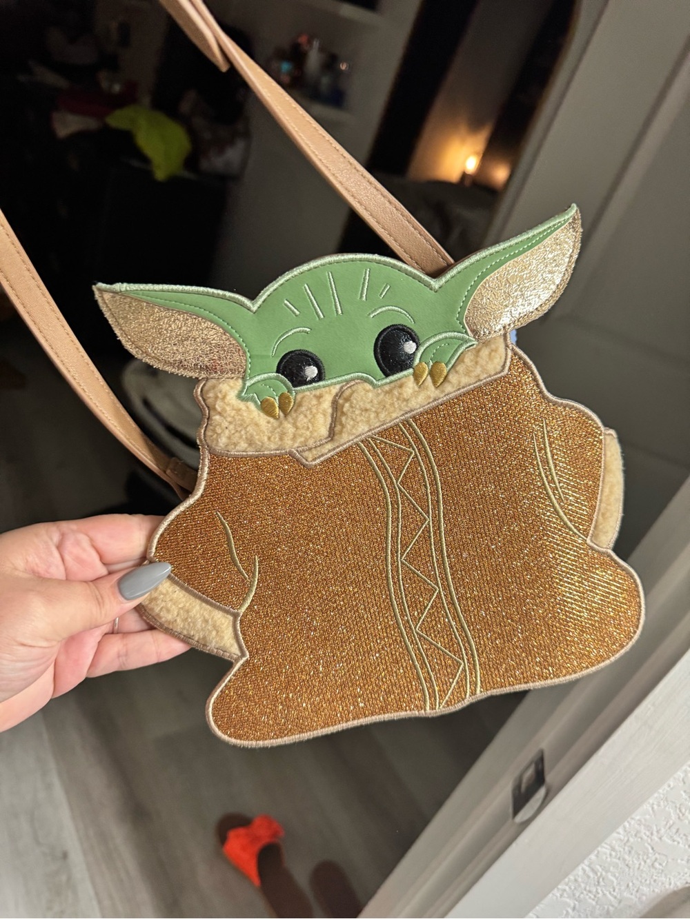 Danielle Nicole Green & Brown Grogu Crossbody Bag Disney Bag